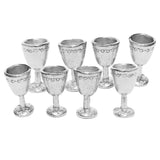 Maxbell 8xWine Glass Goblet Simulation Furniture for Miniature Dollhouse Accs Silver