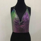 Max Alloy Body Chain Bra Bikini Crossover Harness Necklace Club Party Colorful