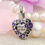 Maxbell Stainless Steel "Always in my heart " Pet Ash Urn Pendant Memorial Cremation