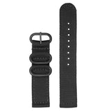 Maxbell Black Woven Nylon Watch Strap Wristwatch Band Stainless Steel Buckle 24mm