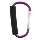 Maxbell Portable Large D Ring Snap Hook Aluminum Carabiner Cushion Grip 9mm purple