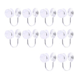 Maxbell 10Pcs Clip On Earrings Converters Metal Ear Clips DIY for Men Girls Women Silver