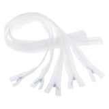 Max 5Pcs Nylon Coil Zippers Closed End Invisible Zipper for Sewing White