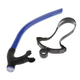 Max Maxb Diving Swimming Center Snorkel Silicone Breathing Tube with Head Strap Blue