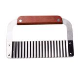 Max Maxb Hardwood Handle Stainless Steel Wavy Slicer Wax Vegetable Soap Cutter