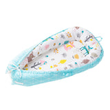 Maxbell Travel Crib Baby Sleeping Bed Newboard Lounger Bassinet Blue Strip_Cartoon