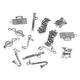 Maxbell Pack of 14 Vintage Musical Instrument Charms Pendants DIY Jewelry Making Craft