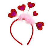 Maxbell Valentine's Day Heart Headband for Woman Holiday Performance Celebration Red Pink