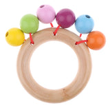 Maxbell Wooden Baby Rattle Educational Grasping Rattle Montessori Toys Round