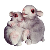 Max Small Resin Rabbit Bunny Figurine Statue Outdoor Lawn Yard Decor Hug _Gray