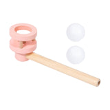 Maxbell Wooden blowing ball Toy Floating Ball Game Toy for Party Supplies Children Kids Pink Red