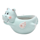 Max Resin Flowerpot Cartoon Succulent Plant Flowerpot Home Table Decor Hippo