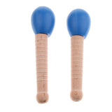 Max Maxb 2 Pcs Wooden Sand Hammer Handbell for Kids Learning Educational Toys Blue