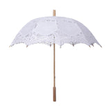 Maxbell Lace Umbrella Photograph Parasol Accessories for Halloween Party Dancing White