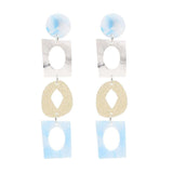 Max Women Acrylic Geometric Bohemian Drop Earrings Studs Dangle Jewelry Blue