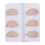 Maxbell 6Pcs Replacement Eyelids Teaching Removable Eyelids Eyelash Practice Eyelids color 2
