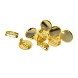 Max 10pcs Brooch Blank Lapel Pin Badge Base Pin-Back Button Base 20mm Golden