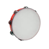 Maxbell Wooden Handheld Tambourines Metal Jingles Percussion for Church Party Adults 10inch Red
