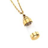 Maxbell Fashion Cremation Pendant Necklace Perfume Container Jewelry for Girls Boys Gold