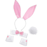 Maxbell Bunny Costume Set Arm Cuffs Animal Ears Hair Band for Halloween Masquerade pink