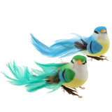 Max 2pcs Artificial Birds Feather Foam Simulation Birds Home Decor with Clip