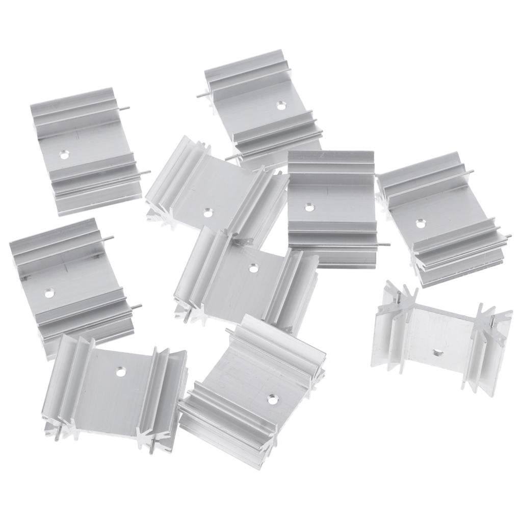 Max Maxb 10 Pieces Aluminium Heat Sink Kit for IC Circuit Board,Motherboard,Triode