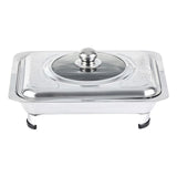 Maxbell Stainless Steel Chafing Dish with Cover Serving Tray Holder for Parties StyleA