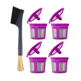 Maxbell 4x Reusable Coffee Filter Coffee Pod Capsules for Office Coffee Machine Home violet