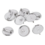 Maxbell 10 Pieces Brooch Blank Lapel Pin Badge Base Pin-Back Button Base 23MM Metal