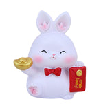 Maxbell Chinese Style Rabbit Statue Sculpture Bunny Figurine for Tabletop Decor Gift StyleD
