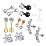 Max 1 Set Nose Lip Tongue Eyebrow Tragus Navel Belly Ring Piercings E