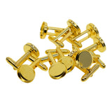 Max 10Pack Cufflink Cuff Button Glue Pad Round Base Cuff Link Findings Golden