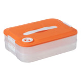 Maxbell Dumpling Storage Box Dumpling Organizer Bins for Kitchen  2 Layer Orange