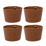 Maxbell 4 Pieces PU Leather Lightweight Heat Resistant Camping Accessory Cups Sleeve Diameter 6cm