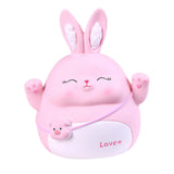 Maxbell Rabbit Money Bank Animal Bunny Statue Coin Case for Birthdays Gifts Pink Size M