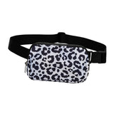 Maxbell Waist Pack Bag Adjustable Strap Wallet Fanny Pack for Hiking Outdoor Walking Black White