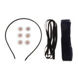 Max DIY Flower Bowknot Headband Hairband Making Kits Dark Blue