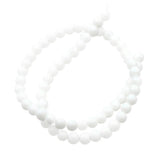 Maxbell 1 Strand Approximately DIY Gemstone Round Loose Beads 6mm White