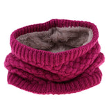 Maxbell Windproof Fleece Winter Warm Scarf Neck Loop Warmer Neckerchief Rose Red