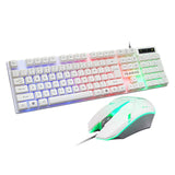 Maxbell RGB Backlit Mechanical Gaming Keyboard 104 Keys USB  White Keyboard mouse