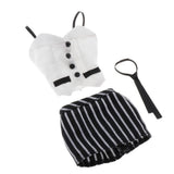 Maxbell 1/6 Action Figure Clothing Shoulder Vest Dress Tie Suit Accessory White