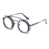 Maxbell Retro Steampunk Sunglasses Fashion Vintage Round UV400 Shades Clear