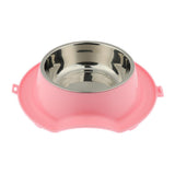 Maxbell Pet Slip and Leakproof Combination Bowl Stainless Steel Dog Bowl Pink