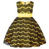 Max Flower Girl Dress Lace Wedding Bridesmaid Birthday Pageant 4-5 Years yellow