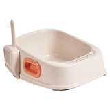 Maxbell Cat Litter Tray with Litter Spoon Cat Cleaning Bath Basin Deep Toilet White