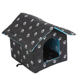 Maxbell Oxford Cloth Outdoor Feral Cats Warm House Waterproof Bed Kennel Tent Winter Square l Size black