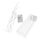 Maxbell Rectangle Flower Vase Clear Acrylic Long Vase Modern for Living Room Desktop 30x10x6.5cm 12 Hole