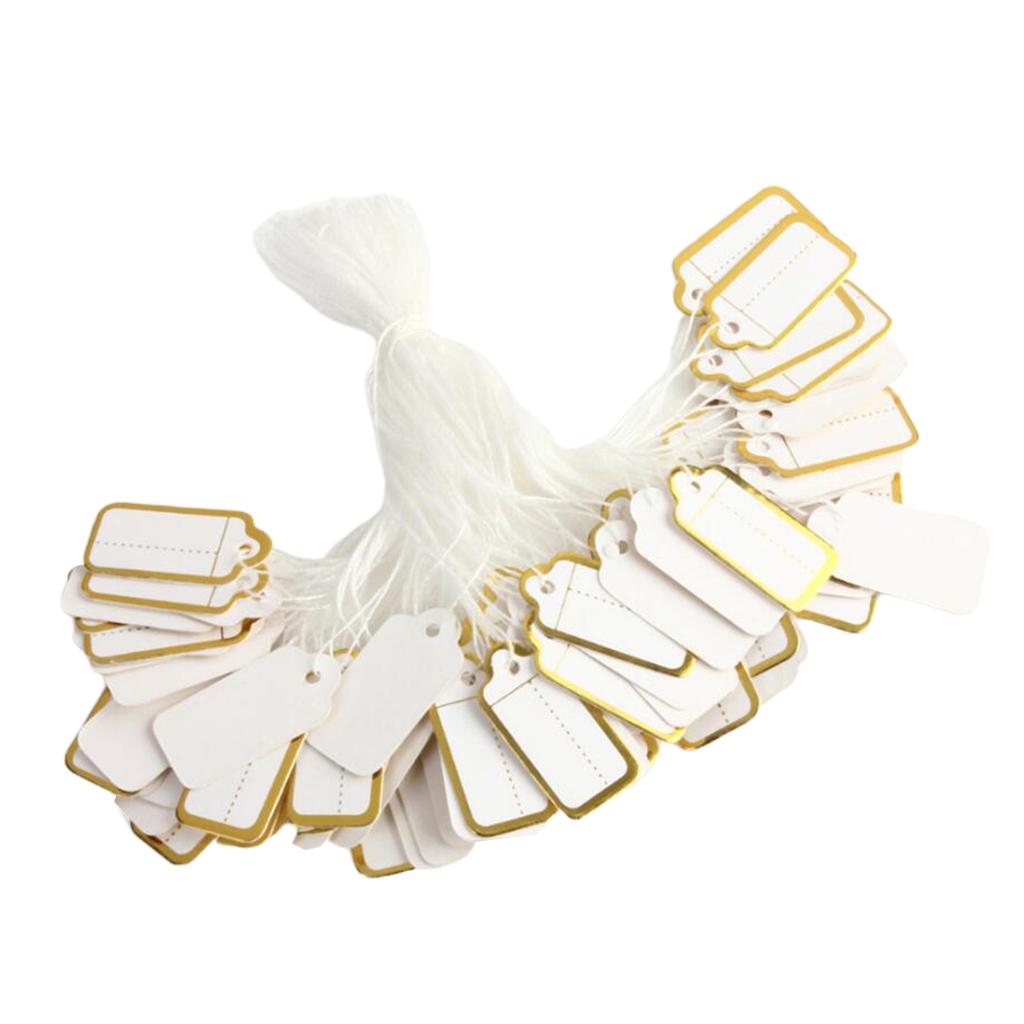 Maxbell Jewellery Ring Labels Price Tags Tie On White Strung Price Tags Golden
