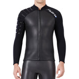 Maxbell 3mm Men Neoprene Sleeve Wetsuit Front Zip Diving Suit Top Coat Jacket 2XL