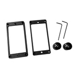 Maxbell 4 Pieces Pickup Metal Frame and Knob Replaces Frame Mounting Rings for Parts Black